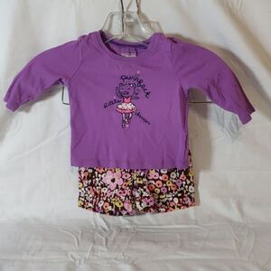 Oshkosh‎ Girl Top and Cherokee Flower Shorts Outfit Size 9 months